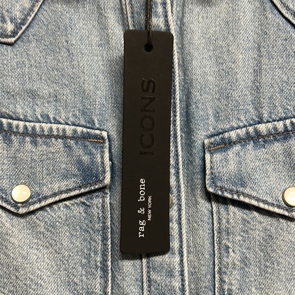 NWT -  Rag & Bone Women's Wyatt Shirt in Vintage Blue - Size XS - Picture 7 of 13